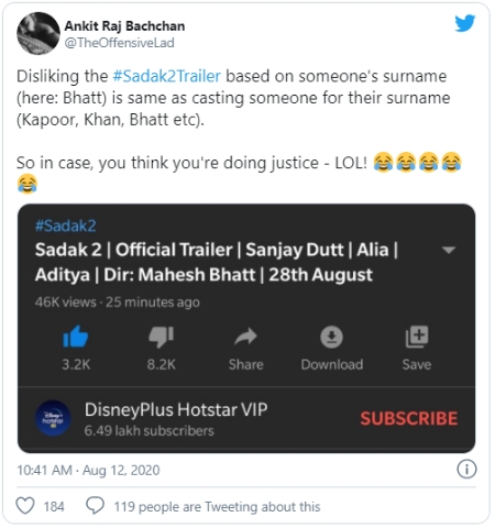 Sadak 2 trailer tweet 5_1