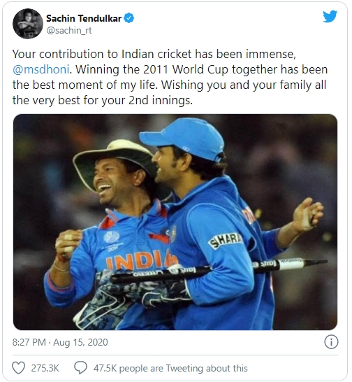 Sachin tweets Dhoni_1&nbs