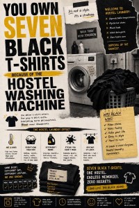 You Own Seven Black T-Shirts Because Of The Hostel Washing Machine