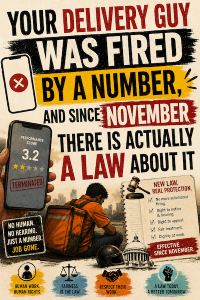Your Delivery Guy Was Fired By A Number, And Since November There Is Actually A Law About It